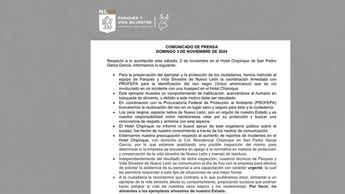 Comunicado tras ataque de oso en Chipinque