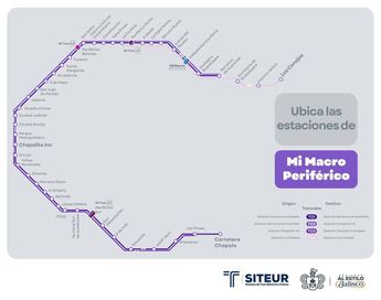 Mapa de las estaciones de Mi Macro Periférico| Movilidad Jalisco