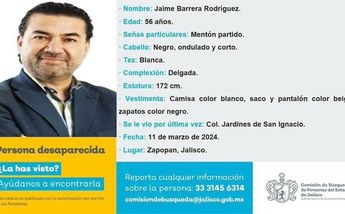 Ficha de desaparecido de Jaime Barrera/ Especial
