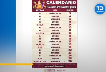 Calendario de pagos Pensión Bienestar en enero febrero 2024