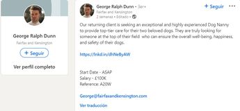 Oferta de trabajo en LinkedIn / George Dunn