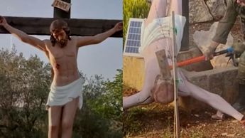 Estatua de Jesús es derribada por miembros de la fuerza de defensa israelí | VIORY