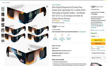 Paquetes de lentes para ver el eclipse solar 2023