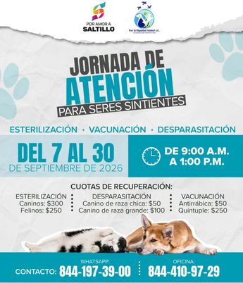 Las familias podrán consultar el módulo más cercano y acudir con sus mascotas. | Gobierno Municipal de Saltillo Facebook