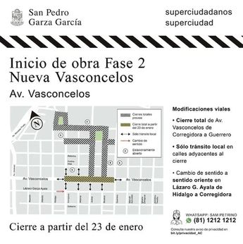 Obras viales en San Pedro. / Especial