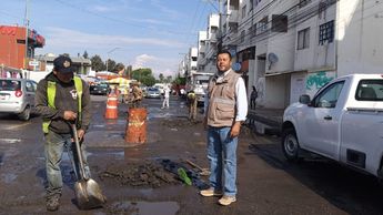 Jerson Delgado García, jefe del Departamento de Pavimentos destacó que se han atendido más de 300 mil baches en Puebla | Nancy Camacho