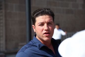 Samuel García en evento de AMLO y Claudia Sheinbaum / Jorge López