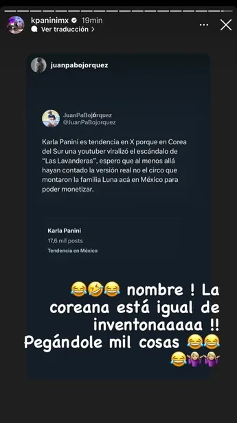 Karla Panini reaccionó al video de Stephanie Soo. | Especial