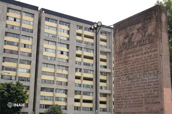 Memorial de las víctimas de la represión del Estado Mexicano en la Plaza de las Tres Culturas en Tlatelolco. | Foto: INAH
