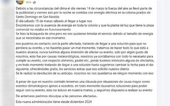 Esto publicó el salón de eventos tras la publicación de la regia viral. | Especial