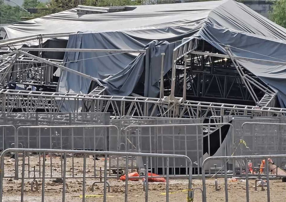 Escenario resguardado por autoridades en San Pedro. | Fabricio Gallegos