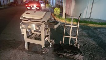 Asador recuperado por autoridades tras el robo en Monterrey. | Cortesía