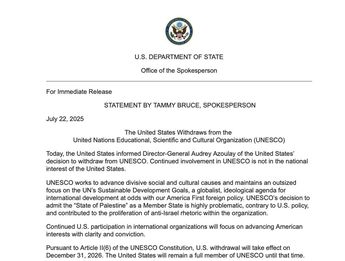 Comunicado realizado desde la Casa Blanca en Estados Unidos | Departamento de Estado de EU