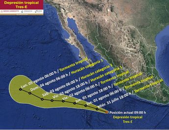 Ciclón tropical Tres-E se forma frente a México: trayectoria | Especial