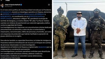 Miguel ‘N’, alcalde emanado de Morena, fue capturado junto a Carlos Alberto ‘N’, alias ‘La Parca’, en un operativo federal y estatal | X @OHarfuch