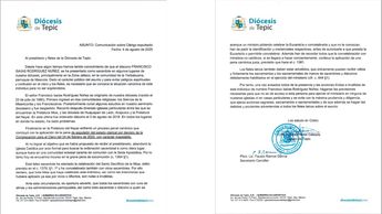 El comunicado fue difundido por la Diócesis a través de sus redes sociales. | Facebook: Diócesis de Tepic