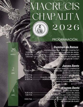 Cronograma del Viacrucis Vivien en la Colonia Chapalita