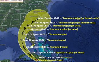 Trayectoria depresión tropical cuatro