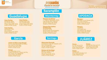 Módulos de vacunación contra el sarampión en Nuevo León.| Especial