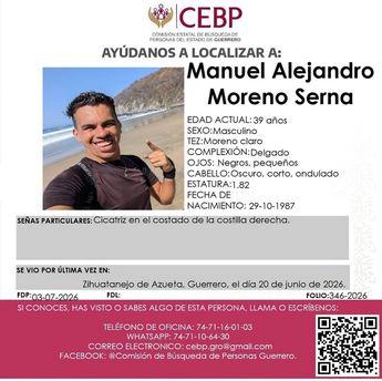 Fue en Zihuatanejo de Azueta el sitio donde Alex Serna fue visto por última vez / Cortesía CEBP