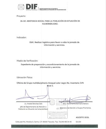 Un documento del DIF en Tlaxcala muestra a Juan Judas como Jefe de Departamento de Atención a Población vulnerable / Especial