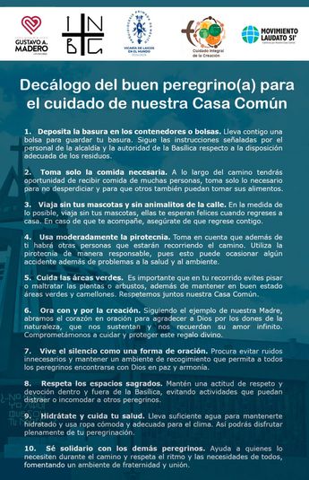 Decálogo del buen peregrino / Alcaldía Gustavo A. Madero