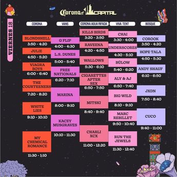 Corona Capital: horarios viernes/ Corona Capital