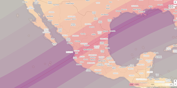 Ruta del eclipse solar total del 2052 / Openstreetmap Timeanddate.com