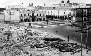 Trabajos para entubar el bulevar 5 de Mayo | Archivo Puebla Antigua