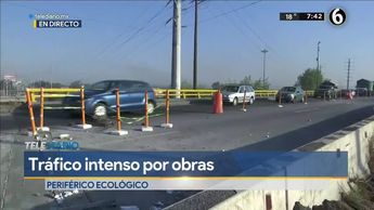 Tráfico en Periférico Ecológico de Puebla por desarrollo de obras