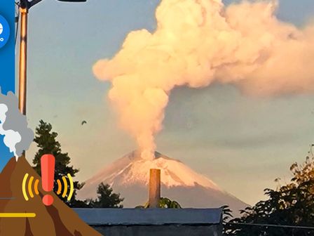 El volcán Popocatépetl emitió una gran fumarola que podría causar lluvia de ceniza hoy 23 de octubre / TD