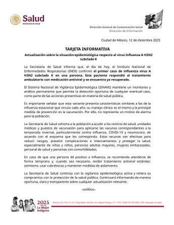 Secretaría de Salud llama a la población a vacunarse | X SSa