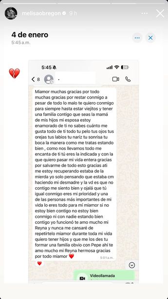 Melisa Obregón compartió la conversación con su novio. | Especial