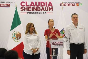 Sheinbaum se hizo acompañar de los aspirantes a senadores Judith Díaz (izq.) y Waldo Fernández. | Leonel Rocha
