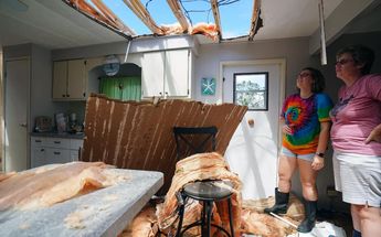 Una de las casas destrozadas tras el huracán Ian en Charlotte Harbor, Florida, el 29 de septiembre de 2022 / AFP