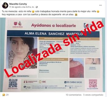 La madre de Alma Elena dedicó unas palabras a su hija a través de redes sociales | Facebook
