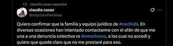 Claudia Casas pide que no se le relacione con el caso de Omar 'N' | @soyclaudiacasas