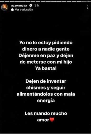 Maya Nazor negó rumores sobre la cantidad de dinero que le pide a su ex pareja