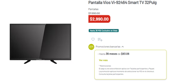 Ofertas de pantallas en Soriana/ Captura