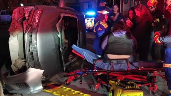 El accidente dejó daños considerables en la camioneta Honda tipo SUV. | Agustín Martínez