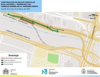 Reducirán carriles en bulevar Antonio L. Rodríguez por obras en Monterrey