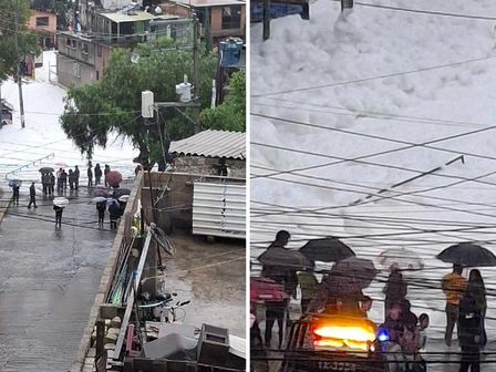 La Presa de Los Cuartos de Naucalpan se desbordó ante las fuertes lluvias / X @RealidadNaucal2