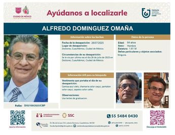 ¿Lo has visto? Cualquier información sobre su paradero aporta | Comisión de Búsqueda de Personas