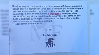 La Mayiza se firmó el volante en contra del gobierno y de Los Chapitos / Cortesía.