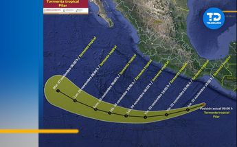 Trayectoria tormenta Pilar 2 de noviembre