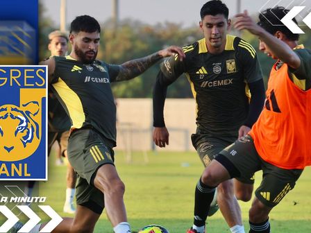 Jugadores de Tigres durante la sesión de entrenamiento en el CET / @TigresOficial