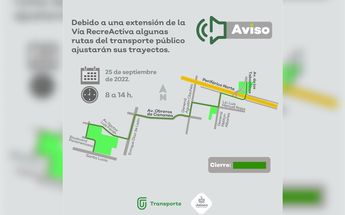 Gráfico con cambios de vialidad / Secretaría de Transporte Público