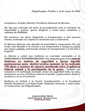 El alcalde Juan Rivera reconoció que Morena abrió un expediente en su contra por realizar una fiesta que contradice los valores del partido / Cortesía