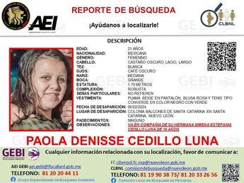 Ficha de desaparición. | Cortesía