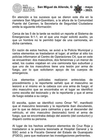 Comunicado San Miguel de Allende / Cortesía